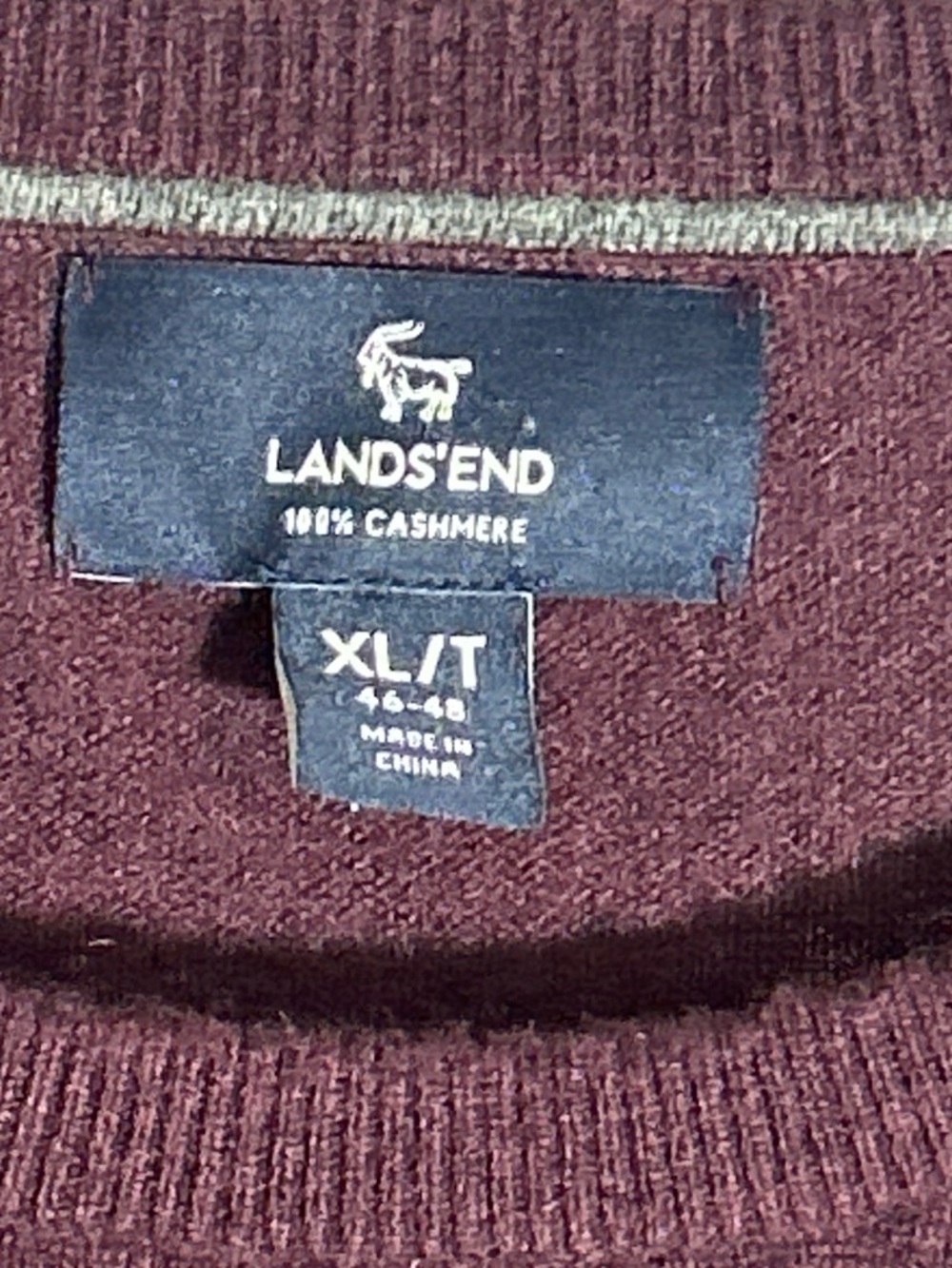 Lands' End Men's Crewneck 100% Cashmere Sweater - Picture 2 of 8